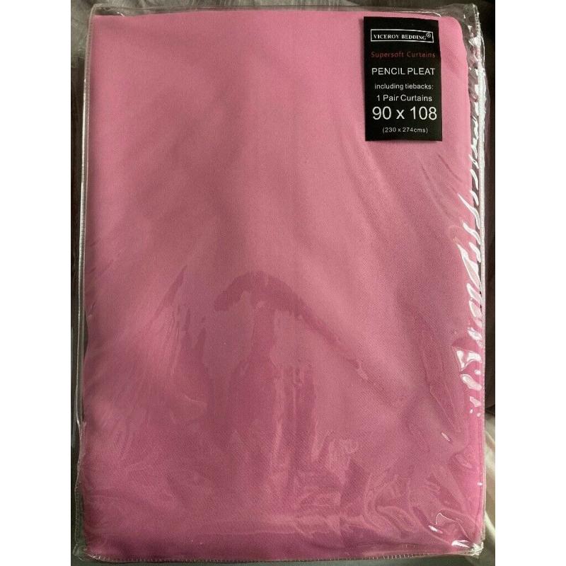 Pink Pencil Pleat Curtains new in pack