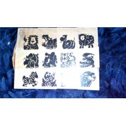Wooden animal stamps unused