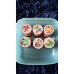Wooden animal stamps unused