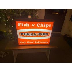 Double sided ?pukka pie? advertising sign