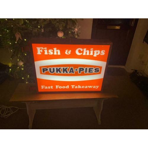 Double sided ?pukka pie? advertising sign