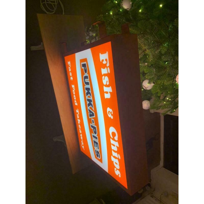 Double sided ?pukka pie? advertising sign