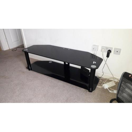 Black Glass TV Stand