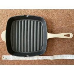 Sainsbury's Collection Cast Iron Griddle Pan Cream