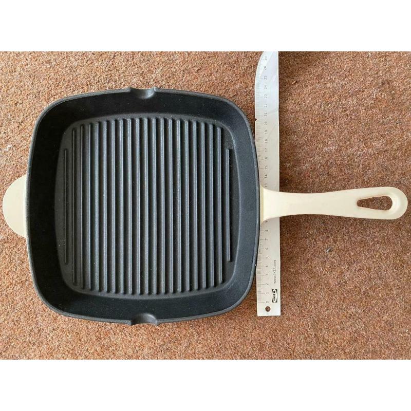 Sainsbury's Collection Cast Iron Griddle Pan Cream
