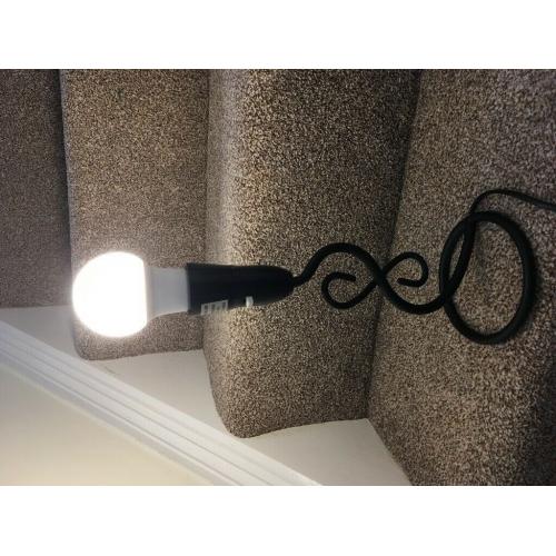 Traditional black metal table lamp stand