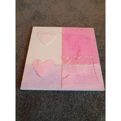 2 Heart canvas pictures ?2 for both
