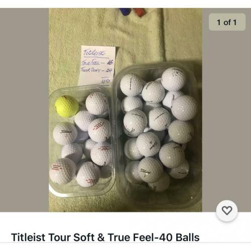 Titleist True Feel & Tour Soft Golf Balls-40 balls