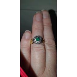 18ct emerald and diamonds set in platinum