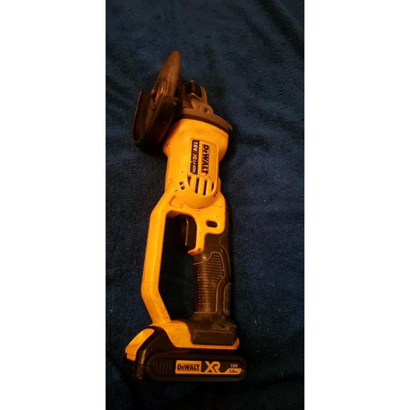 DEWALT 18v XR ANGLE GRINDER 115MM DCG412 + BATTERY.