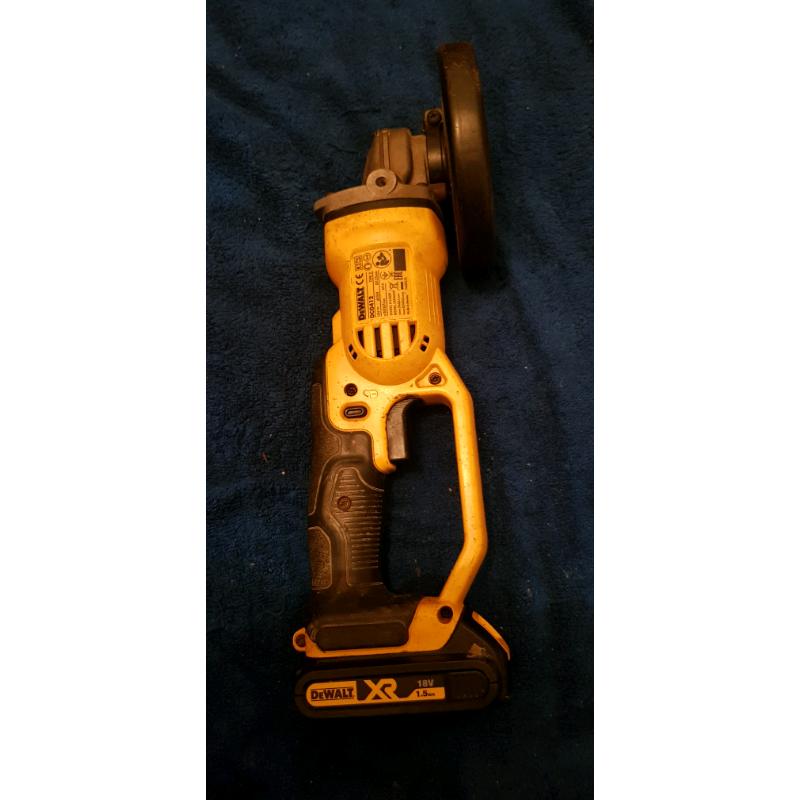 DEWALT 18v XR ANGLE GRINDER 115MM DCG412 + BATTERY.