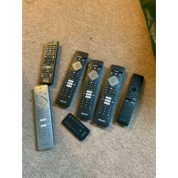 New remotes only work models Philips tv Samsung soundbar Sony hifi three each