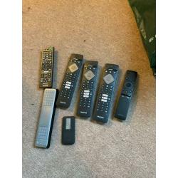 New remotes only work models Philips tv Samsung soundbar Sony hifi three each