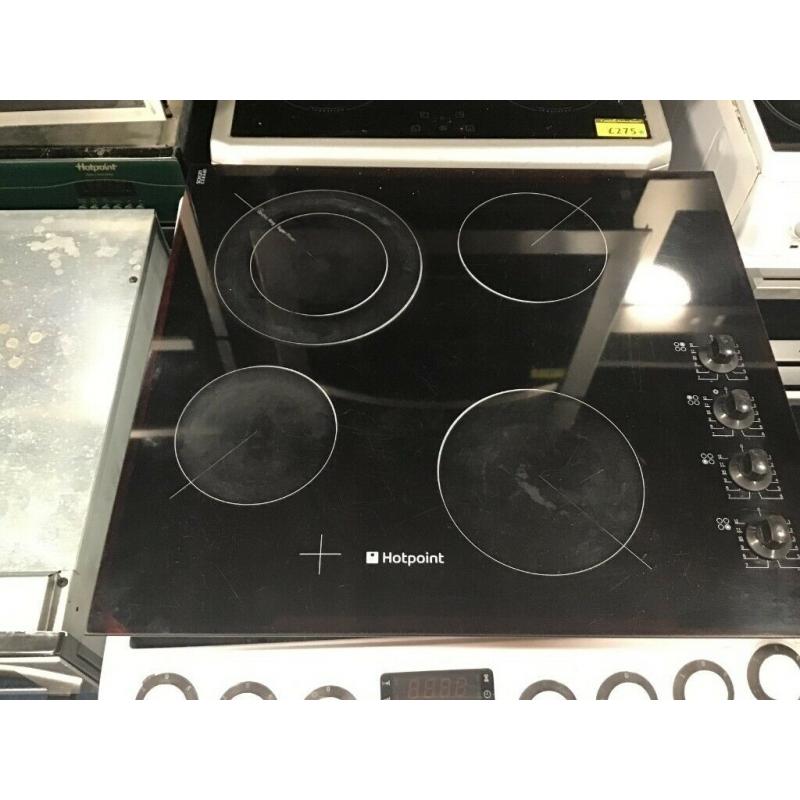 Hotpoint 4 ring ceramic hob with 6 mth warranty