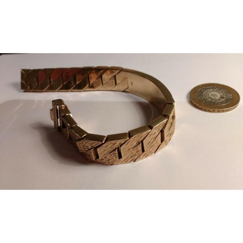 Unique Handmade Solid 9ct Gold Mens Identity Bracelet Heavy 144g Elegant Design