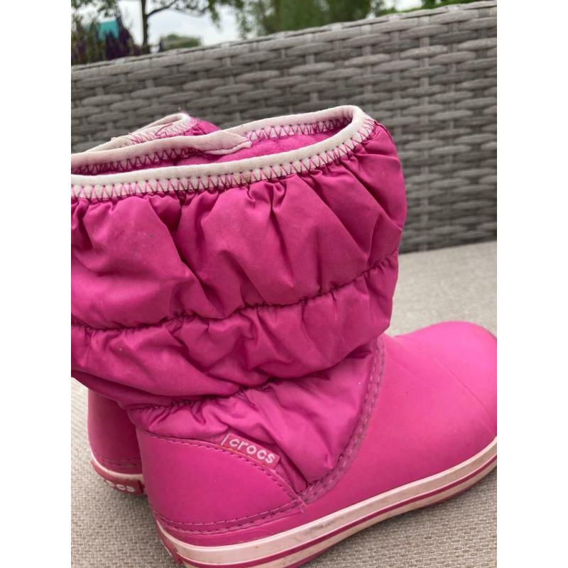 Girls Pink Croc Wellies c11