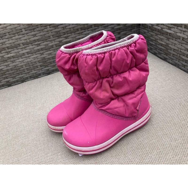 Girls Pink Croc Wellies c11