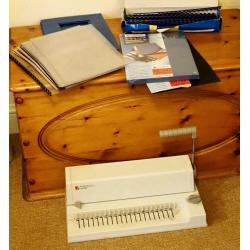 Rexel CB3000 Compact A4 Comb Binding Machine with accessories.