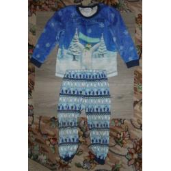 2 x Christmas / Xmas PJ Pyjama set. Age 3-4. Peppa pig / The Snowman fleece top ?5